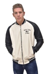 Casaca de promoción bomber con cuerina