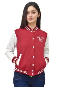 Casaca de promoción mujer varsity rojo